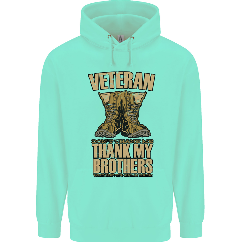 Veteran Boots British Army Marines Paras Mens 80% Cotton Hoodie Peppermint