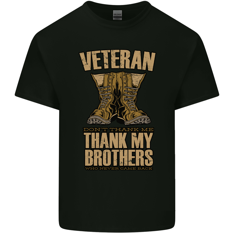Veteran Boots British Army Marines Paras Mens Cotton T-Shirt Tee Top Black
