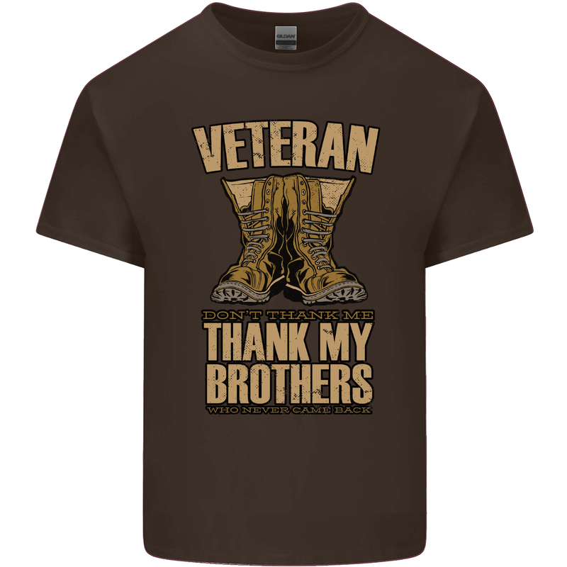 Veteran Boots British Army Marines Paras Mens Cotton T-Shirt Tee Top Dark Chocolate