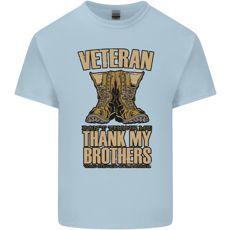 Veteran Boots British Army Marines Paras Mens Cotton T-Shirt Tee Top Light Blue