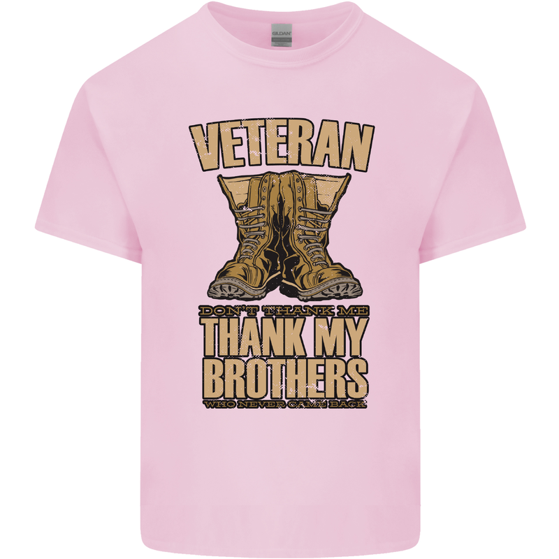 Veteran Boots British Army Marines Paras Mens Cotton T-Shirt Tee Top Light Pink