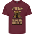 Veteran Boots British Army Marines Paras Mens Cotton T-Shirt Tee Top Maroon