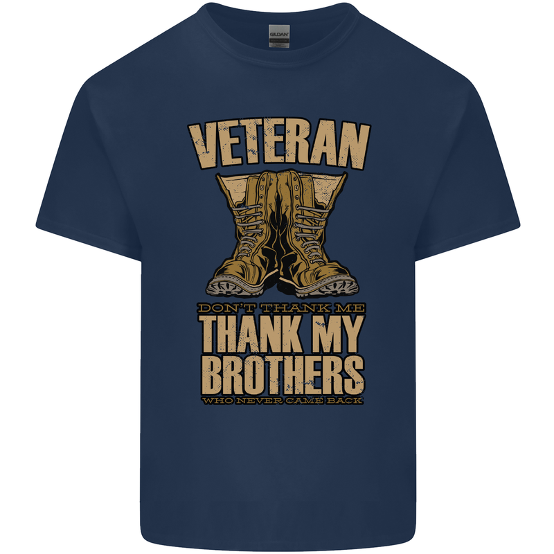 Veteran Boots British Army Marines Paras Mens Cotton T-Shirt Tee Top Navy Blue