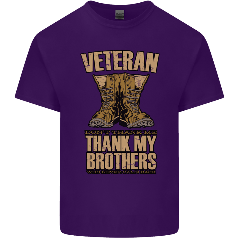 Veteran Boots British Army Marines Paras Mens Cotton T-Shirt Tee Top Purple