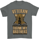 Veteran Boots British Army Marines Paras Mens T-Shirt Cotton Gildan Charcoal