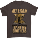Veteran Boots British Army Marines Paras Mens T-Shirt Cotton Gildan Dark Chocolate
