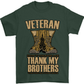Veteran Boots British Army Marines Paras Mens T-Shirt Cotton Gildan Forest Green