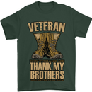 Veteran Boots British Army Marines Paras Mens T-Shirt Cotton Gildan Forest Green
