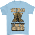 Veteran Boots British Army Marines Paras Mens T-Shirt Cotton Gildan Light Blue