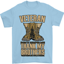 Veteran Boots British Army Marines Paras Mens T-Shirt Cotton Gildan Light Blue