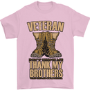 Veteran Boots British Army Marines Paras Mens T-Shirt Cotton Gildan Light Pink
