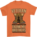 Veteran Boots British Army Marines Paras Mens T-Shirt Cotton Gildan Orange