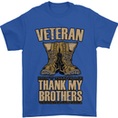 Veteran Boots British Army Marines Paras Mens T-Shirt Cotton Gildan Royal Blue