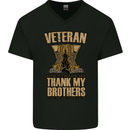 Veteran Boots British Army Marines Paras Mens V-Neck Cotton T-Shirt Black