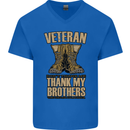 Veteran Boots British Army Marines Paras Mens V-Neck Cotton T-Shirt Royal Blue