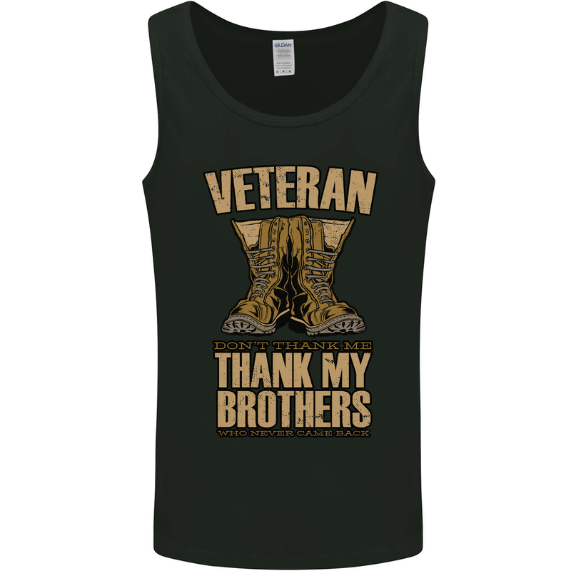 Veteran Boots British Army Marines Paras Mens Vest Tank Top Black