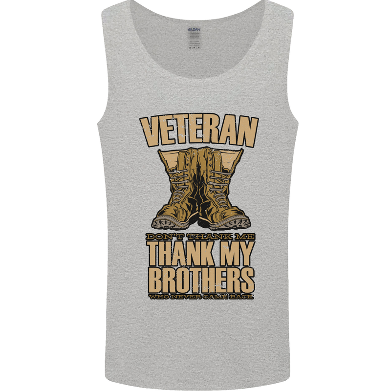 Veteran Boots British Army Marines Paras Mens Vest Tank Top Sports Grey