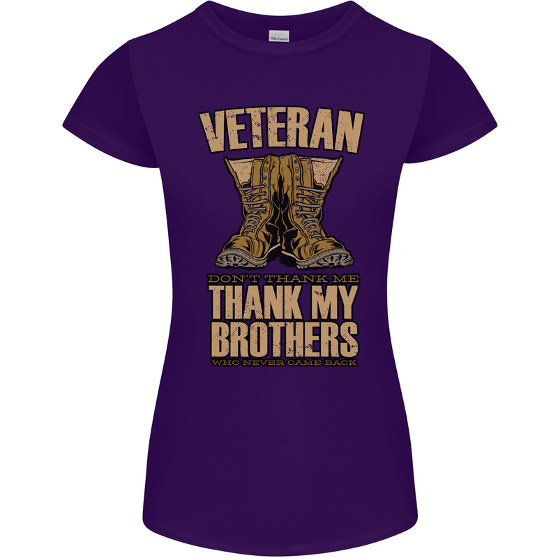Veteran Boots British Army Marines Paras Womens Petite Cut T-Shirt Purple