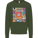 Vibrant Sagittarius Star Sign Zodiac Kids Sweatshirt Jumper Forest Green