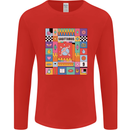 Vibrant Sagittarius Star Sign Zodiac Mens Long Sleeve T-Shirt Red