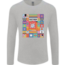 Vibrant Sagittarius Star Sign Zodiac Mens Long Sleeve T-Shirt Sports Grey