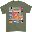 Vibrant Sagittarius Star Sign Zodiac Mens T-Shirt 100% Cotton Military Green