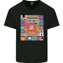 Vibrant Sagittarius Star Sign Zodiac Mens V-Neck Cotton T-Shirt Black