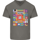 Vibrant Sagittarius Star Sign Zodiac Mens V-Neck Cotton T-Shirt Charcoal