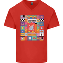 Vibrant Sagittarius Star Sign Zodiac Mens V-Neck Cotton T-Shirt Red