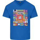 Vibrant Sagittarius Star Sign Zodiac Mens V-Neck Cotton T-Shirt Royal Blue