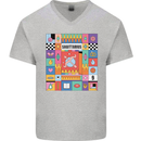 Vibrant Sagittarius Star Sign Zodiac Mens V-Neck Cotton T-Shirt Sports Grey