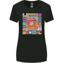 Vibrant Sagittarius Star Sign Zodiac Womens Wider Cut T-Shirt Black