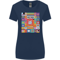 Vibrant Sagittarius Star Sign Zodiac Womens Wider Cut T-Shirt Navy Blue