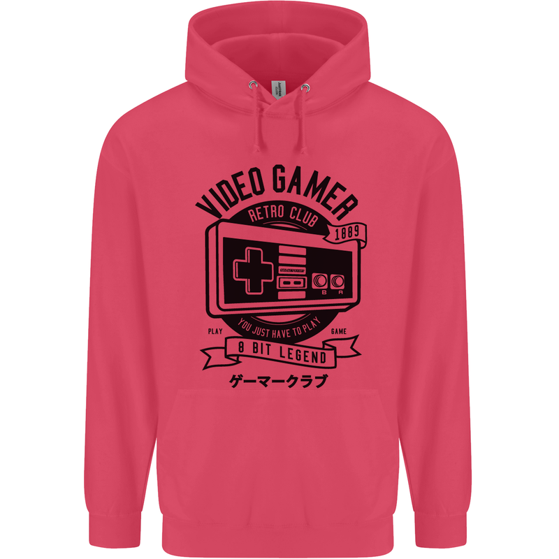 Video Gamer Retro Club Gaming Childrens Kids Hoodie Heliconia