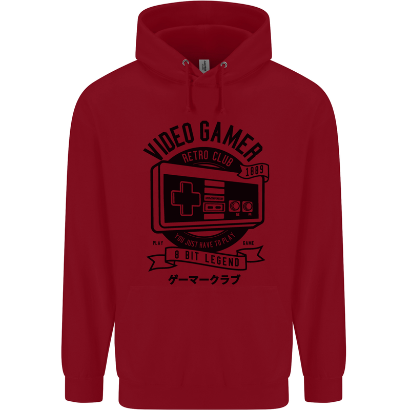 Video Gamer Retro Club Gaming Childrens Kids Hoodie Red