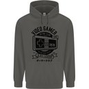 Video Gamer Retro Club Gaming Childrens Kids Hoodie Storm Grey