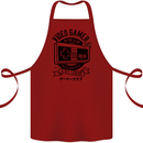 Video Gamer Retro Club Gaming Cotton Apron 100% Organic Maroon