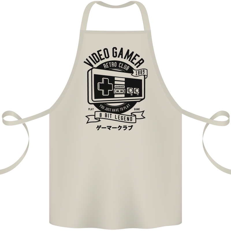 Video Gamer Retro Club Gaming Cotton Apron 100% Organic Natural