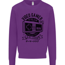 Video Gamer Retro Club Gaming Kids Sweatshirt Jumper Purple