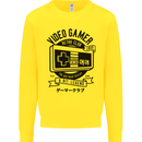 Video Gamer Retro Club Gaming Kids Sweatshirt Jumper Yellow