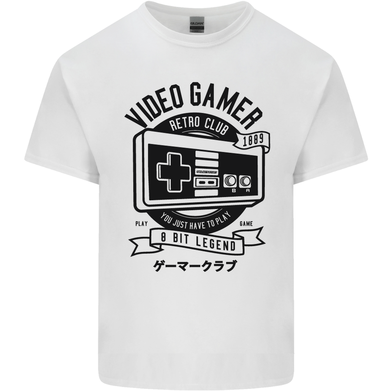 Video Gamer Retro Club Gaming Kids T-Shirt Childrens White