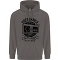 Video Gamer Retro Club Gaming Mens 80% Cotton Hoodie Charcoal