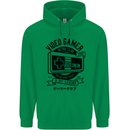 Video Gamer Retro Club Gaming Mens 80% Cotton Hoodie Irish Green