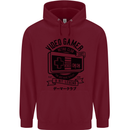 Video Gamer Retro Club Gaming Mens 80% Cotton Hoodie Maroon