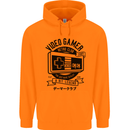 Video Gamer Retro Club Gaming Mens 80% Cotton Hoodie Orange