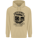 Video Gamer Retro Club Gaming Mens 80% Cotton Hoodie Sand