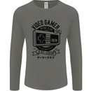 Video Gamer Retro Club Gaming Mens Long Sleeve T-Shirt Charcoal