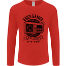 Video Gamer Retro Club Gaming Mens Long Sleeve T-Shirt Red