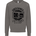Video Gamer Retro Club Gaming Mens Sweatshirt Jumper Charcoal