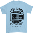 Video Gamer Retro Club Gaming Mens T-Shirt Cotton Gildan Light Blue